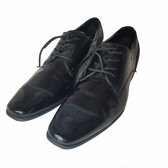 Calvin Klein Other - Calvin Klein Brodie Black Patent Mens Size 8.5 Oxfords Lace Leather Dress Shoes
